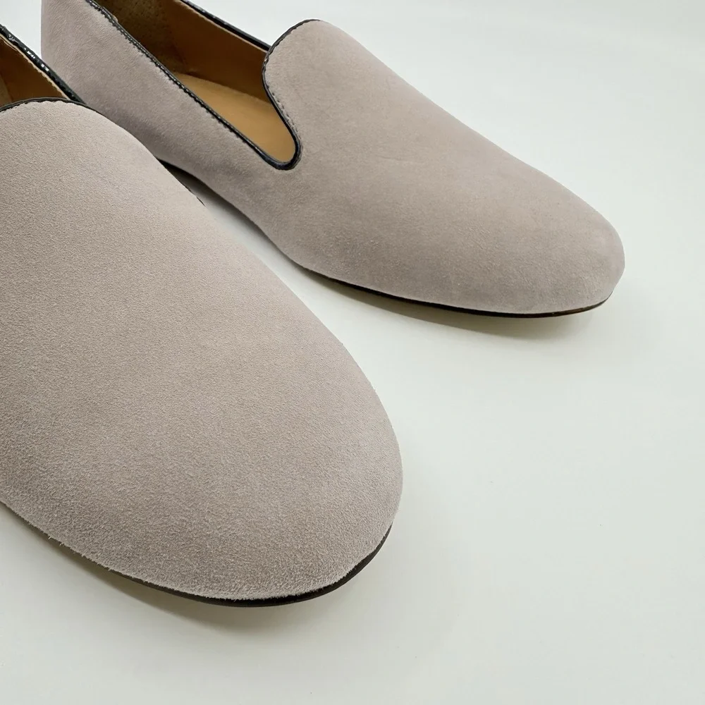 NEW J.Crew‎ Addie Smoking Slipper Loafers Women 9 Suede Black Pale Thistle